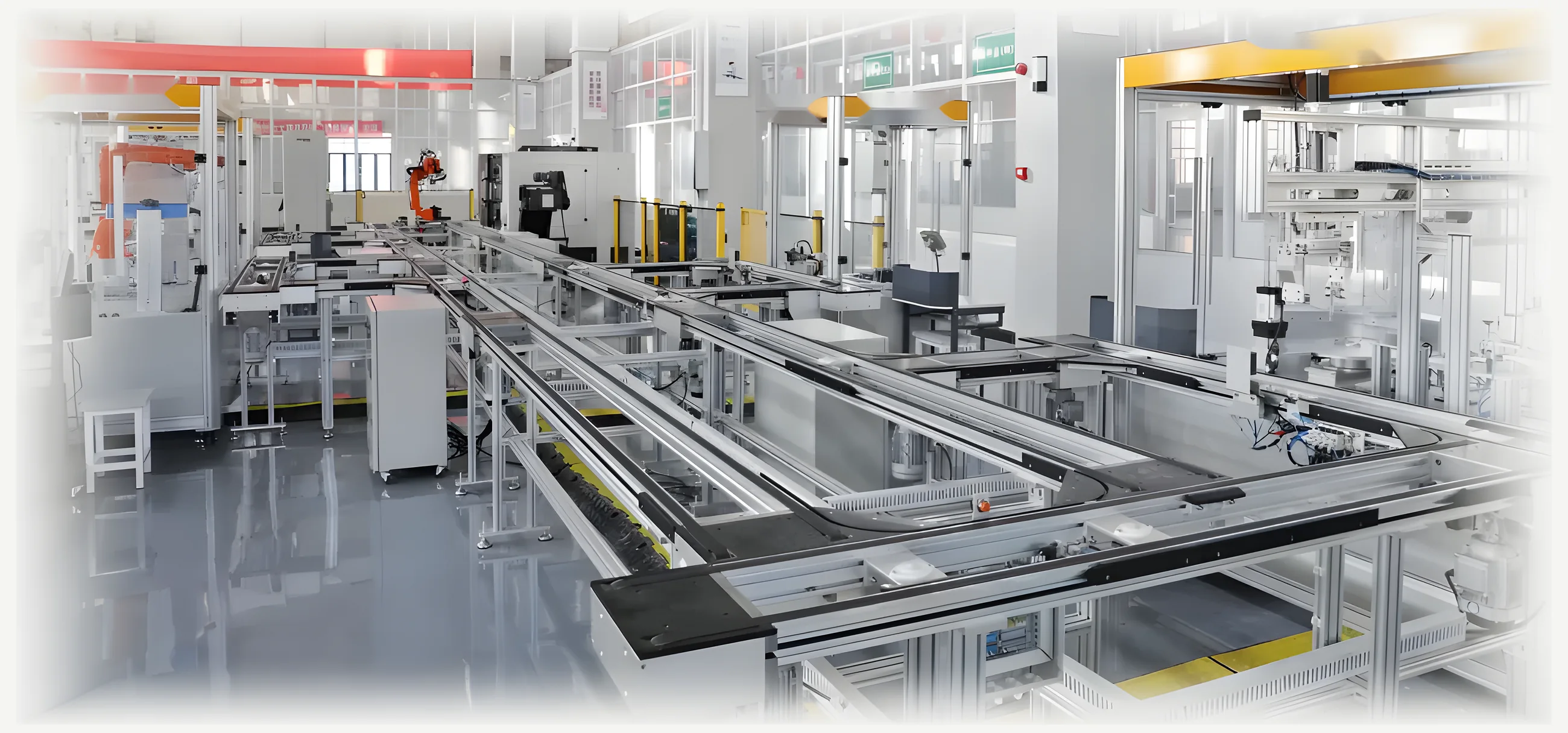 Pen holder production line on a factory floor